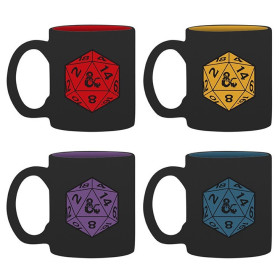 Dungeons and Dragons - Set 4 tasses espresso D20