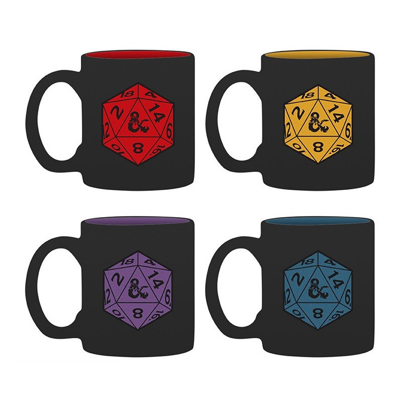 Dungeons and Dragons - Set 4 tasses espresso D20