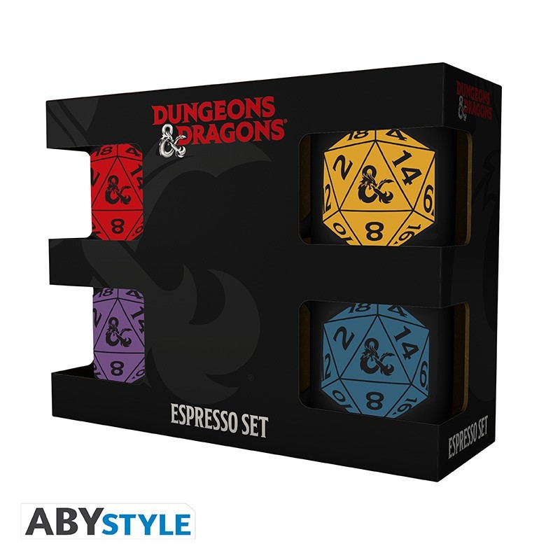 Dungeons and Dragons -  Set 4 tasses espresso D20