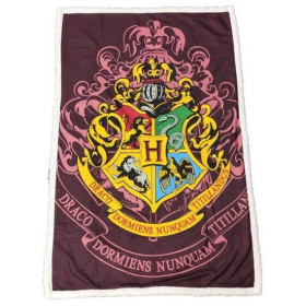 Harry Potter - Couverture plaid sherpa Hogwarts Crest 100 x 150 cm