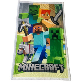 Minecraft - Couverture plaid sherpa Characters 100 x 150 cm