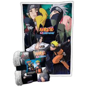 Naruto Shippuden - Couverture plaid sherpa Naruto vs Sasuke 100 x 150 cm