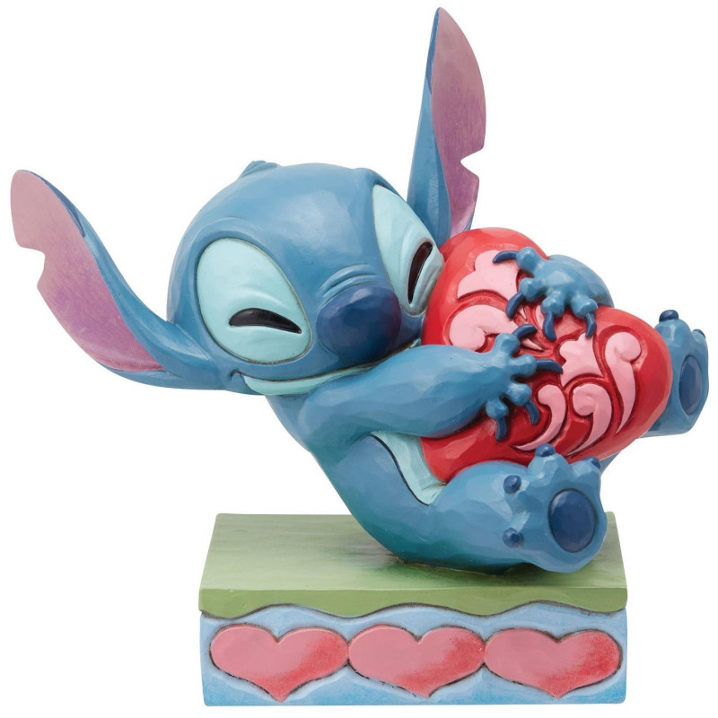 Disney - Traditions - Statue Stitch Avec Un Coeur