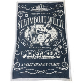 Disney : Mickey - Couverture plaid sherpa Steamboat Willie 100 x 150 cm