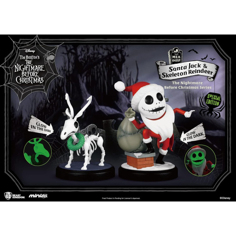 Nightmare Before Christmas - Pack 2 figurines Mini Egg Attack Santa Jack & Skeleton Reindeer 8 cm
