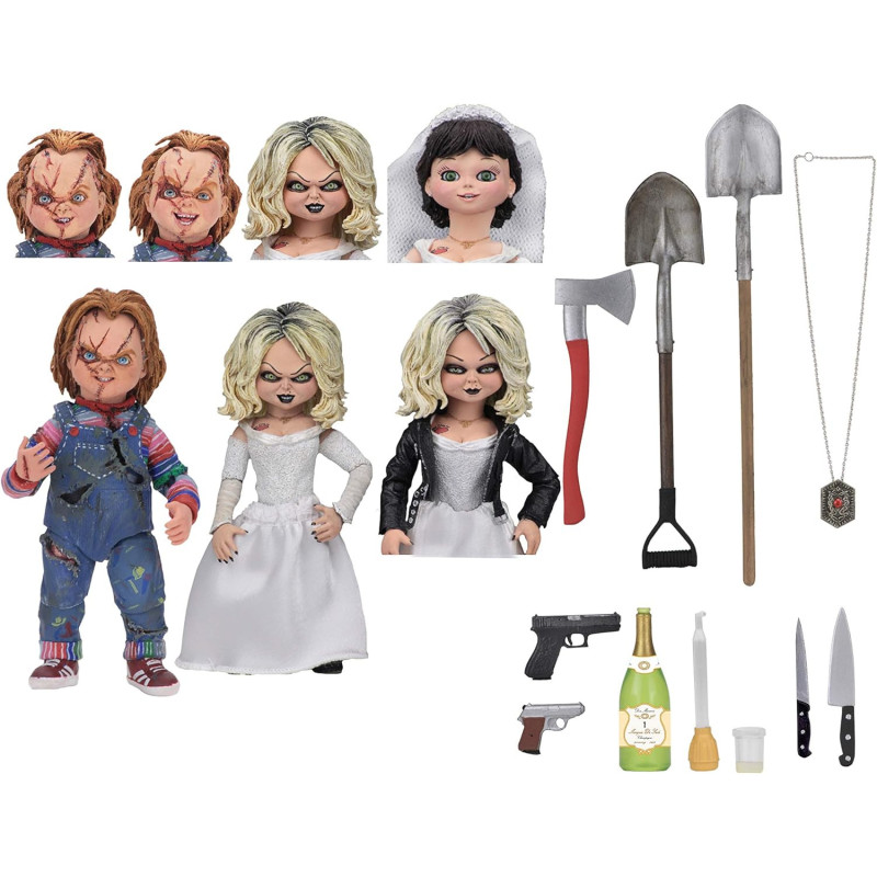 Child's Play : Bride of Chucky - pack 2 figurines Ultimate Chucky & Tiffany 10 cm