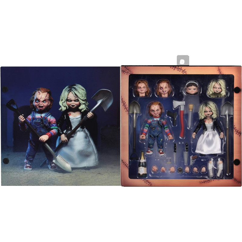 Child's Play : Bride of Chucky - pack 2 figurines Ultimate Chucky & Tiffany 10 cm