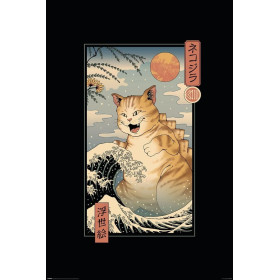 Vincent Trinidad - grand poster Catzilla Ukiyoe (61 x 91,5 cm)