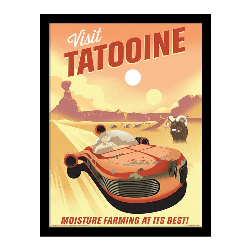 Star Wars - poster encadré Tatooine (30 x 40 cm)