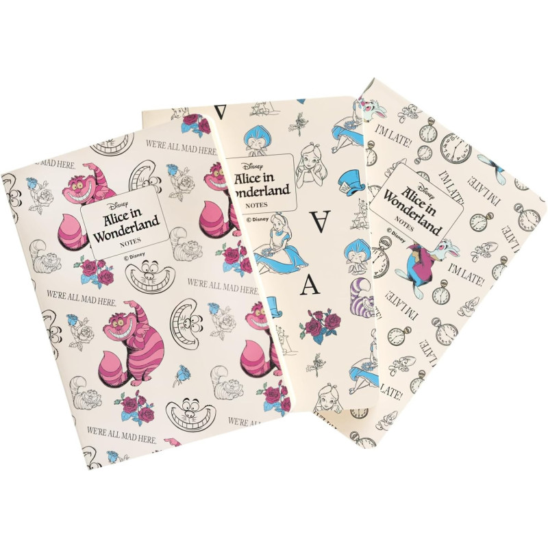 Disney - Pack 3 carnets A6 Alice au Pays des Merveilles