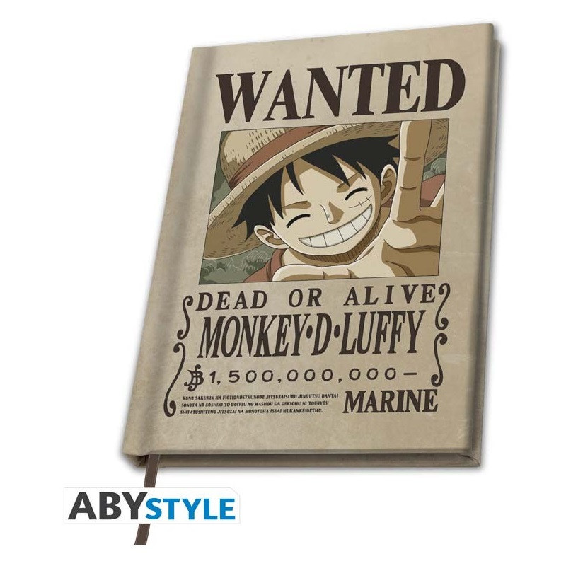 One Piece - Carnet A5 Wanted Luffy