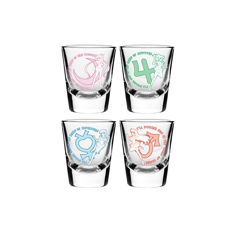 Sailor Moon - Set de 4 verres à shot Guerrières