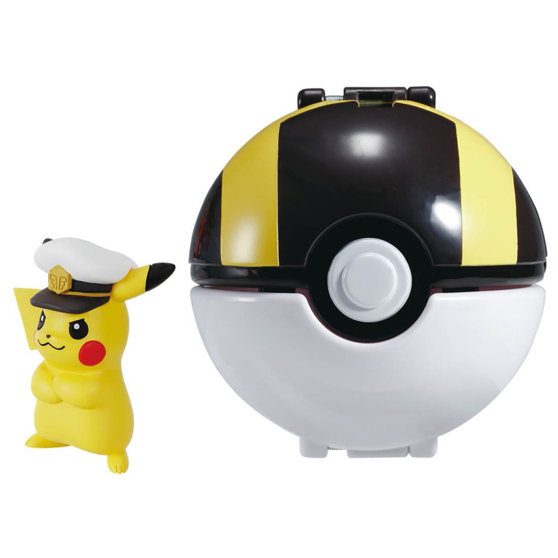 Pokemon - Figurine Monster Collection MonColle Pokedelze Captain Pikachu (Hyperball)