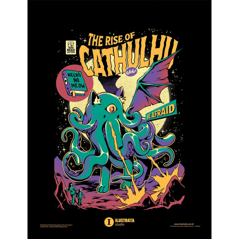 Ilustrata - Poster encadré Rise Of The Cathulhu (30 x 40 cm)