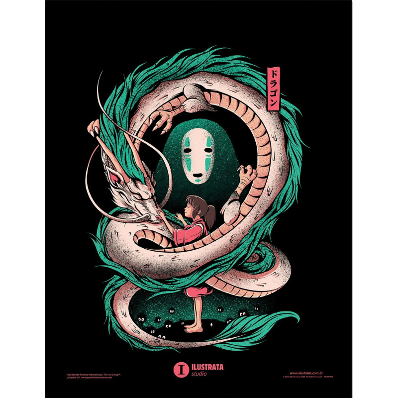Ilustrata - Poster encadré The Girl & The Dragon (30 x 40 cm)