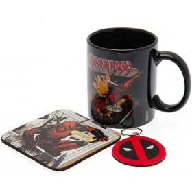 Marvel - Set porte-clé, mug et sous-verre Deadpool