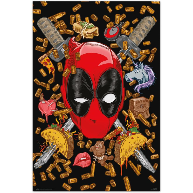 Marvel - Grand poster Deadpool Bullets & Chimichangas (61 x 91,5 cm)
