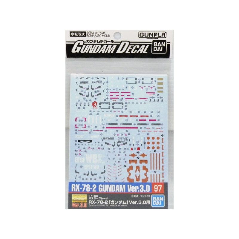 Gundam - Decals MG 1/100 97 RX-78-2 Gundam Ver 3.0