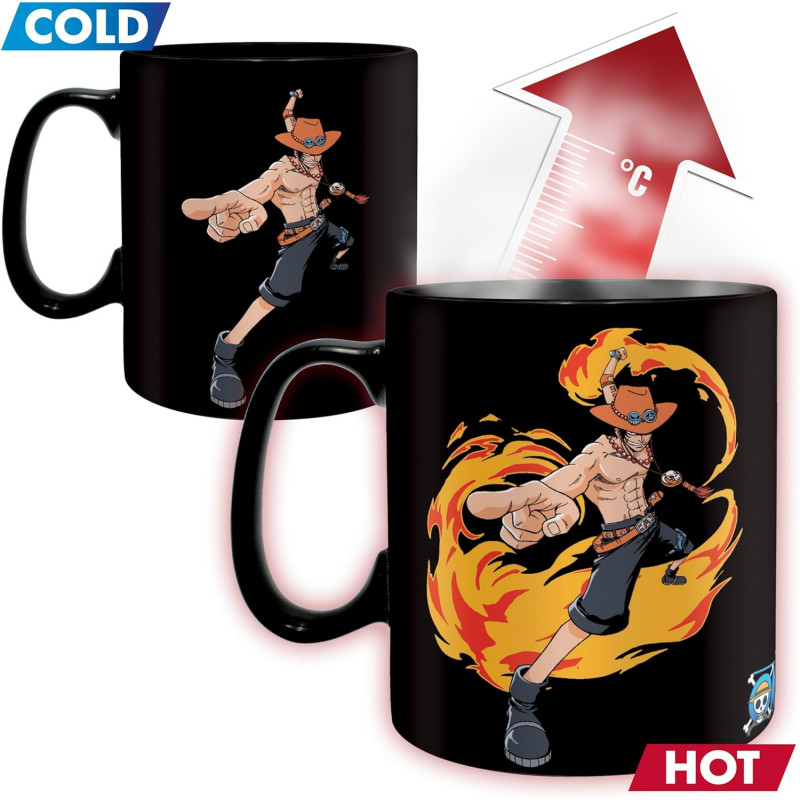One Piece - Mug thermo-réactif 460 ml Luffy & Portgas D. Ace