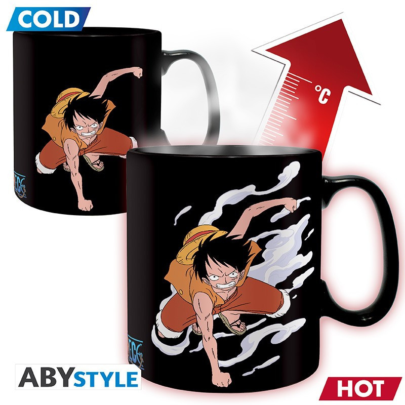 One Piece - Mug thermo-réactif 460 ml Luffy & Portgas D. Ace