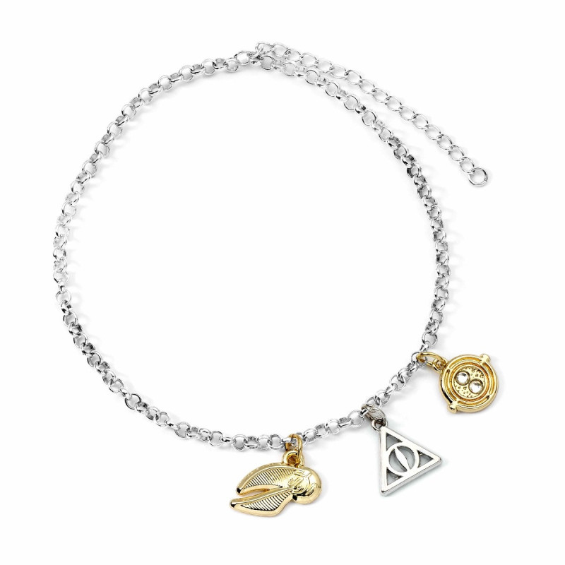 Harry Potter - Bracelet charms Vif d'Or, Deathly Hallows, Retourneur de Temps