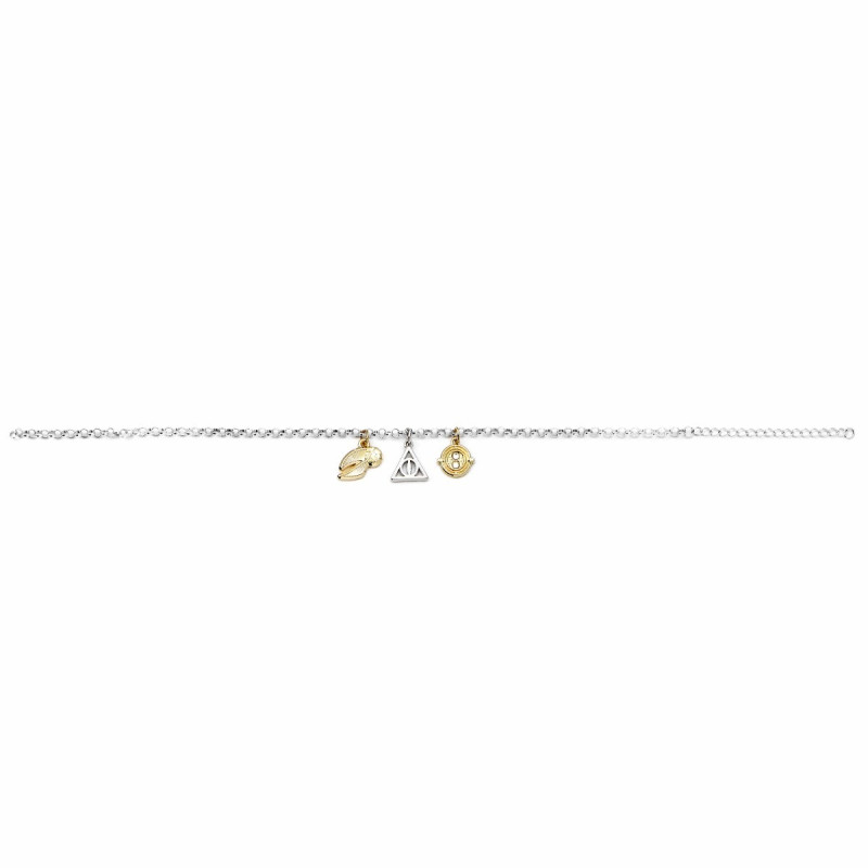 Harry Potter - Bracelet charms Vif d'Or, Deathly Hallows, Retourneur de Temps