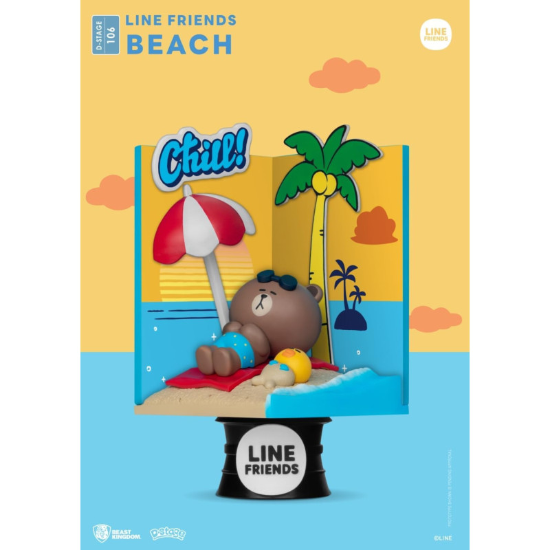 BT21 Line Friends - Figurine diorama D-Stage Beach Closed Box Version 16 cm