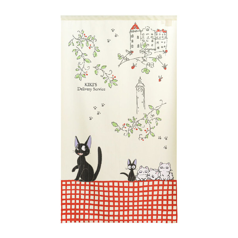Kiki la Petite Sorcière - Rideau japonais Jiji avec sa famille 85 x 150 cm
