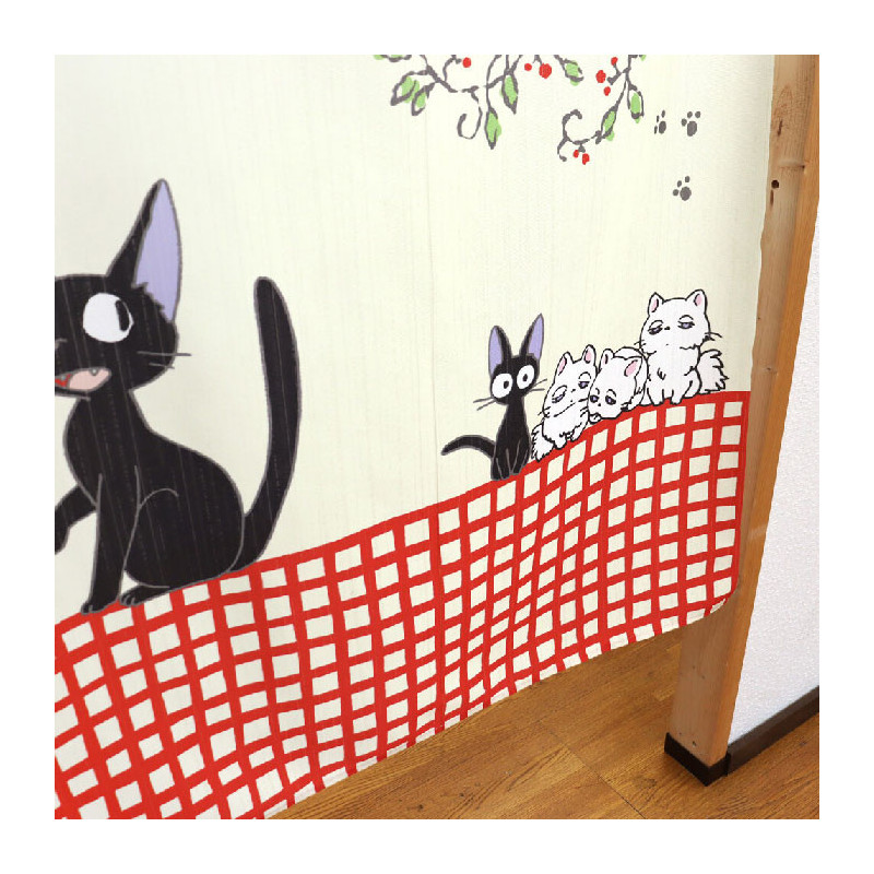 Kiki la Petite Sorcière - Rideau japonais Jiji avec sa famille 85 x 150 cm