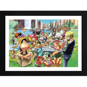 One Piece - Poster encadré Hot Dog Party (30 x 40 cm)