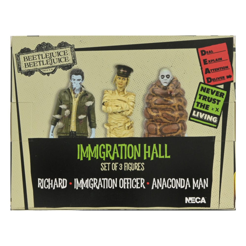 SEPTEMBRE 2025 : Beetlejuice 2 - Pack 3 figurines Immigration Hall 1 (10 cm)