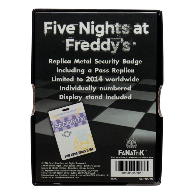 JUIN 2025 : Five Nights at Freddy's - Réplique Security Badge 2014 exemplaires