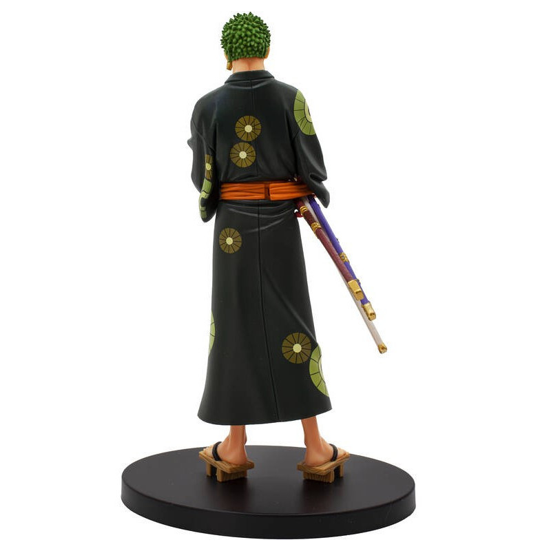 One Piece - Figurine Roronoa Zoro DXF Grandline Series Wanokuni Yukata 17cm BOITE OUVERTE