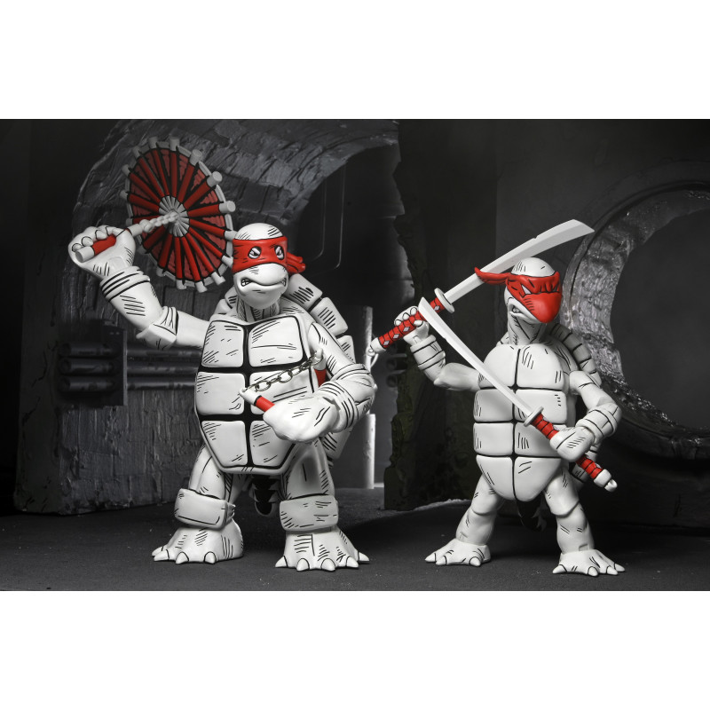 TMNT First Turtles 2-Pack 7” Noir et Blanc – NECA