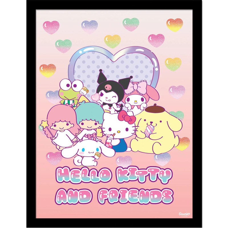 Sanrio - poster encadré Hello Kitty & Friends (30 x 40 cm)