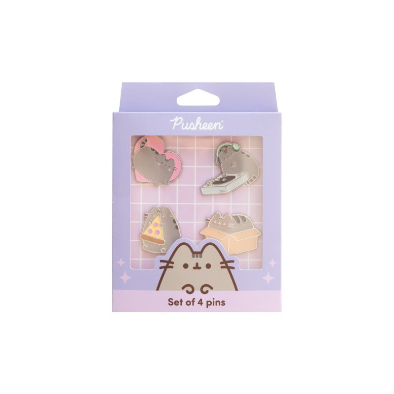 Set de 4 pins Pusheen – Licence officielle – Grupo Erik