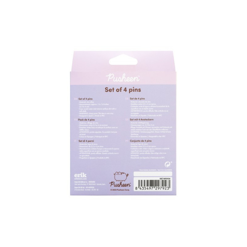 Set de 4 pins Pusheen – Licence officielle – Grupo Erik