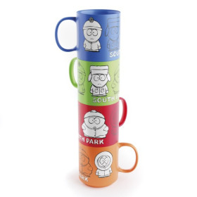 South Park - Set de 4 tasses empilables Cartman, Kenny, Kyle & Stan