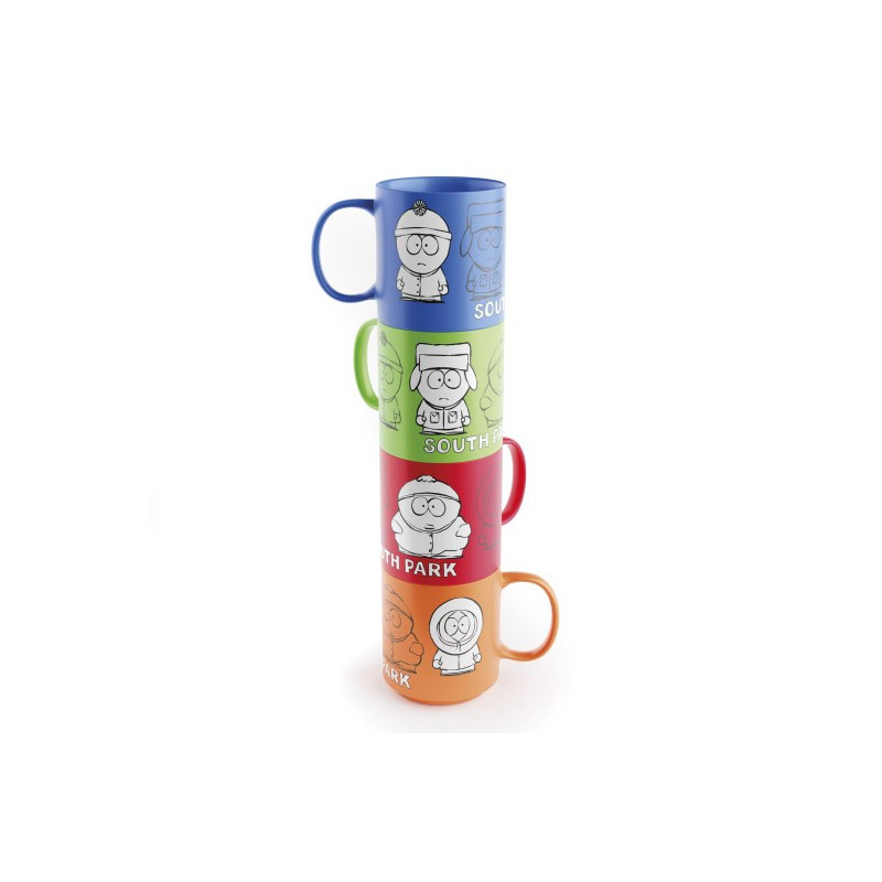 South Park - Set de 4 tasses empilables Cartman, Kenny, Kyle & Stan