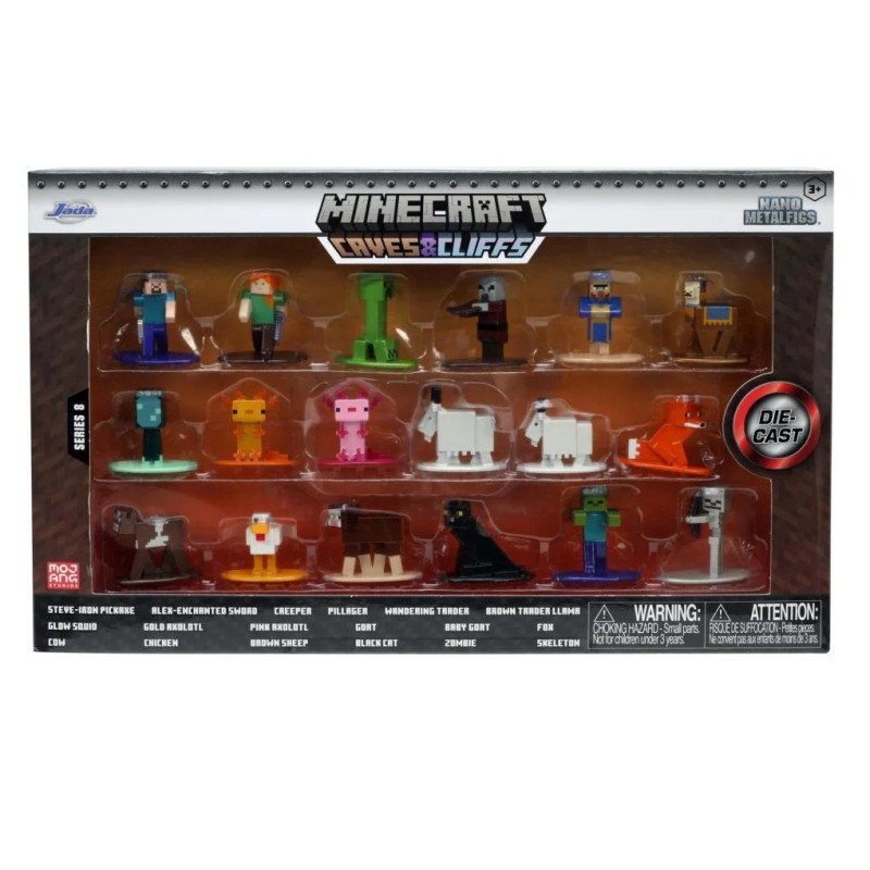 Minecraft - Pack 18 figurines Nano Metalfigs Nano 4 cm