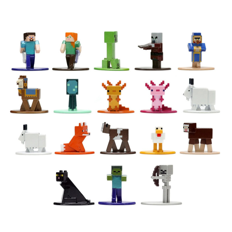 Minecraft - Pack 18 figurines Nano Metalfigs Nano 4 cm
