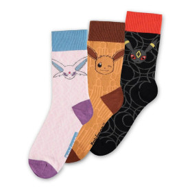 Pokemon - Set de 3 paires de chaussettes 35/38 Evoli Evolution 2.0
