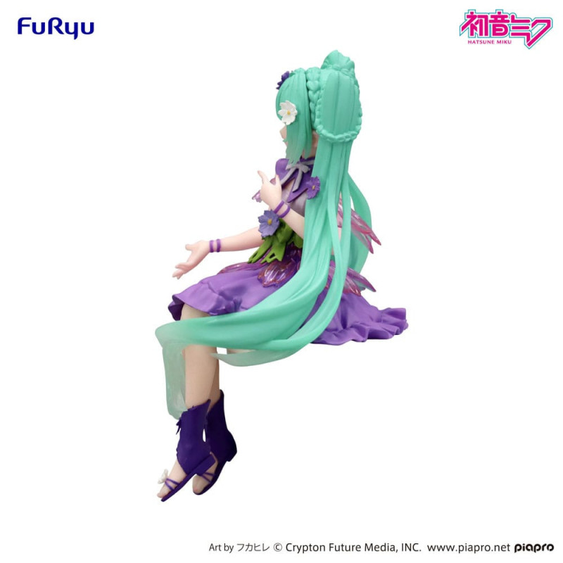 Hatsune Miku Figurine Flower Fairy Cosmos Purple Color 14 cm