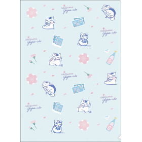 Natsume Yuujin Cho - Chemise clear file A4 Nyanko Sensei Cherry Blossom