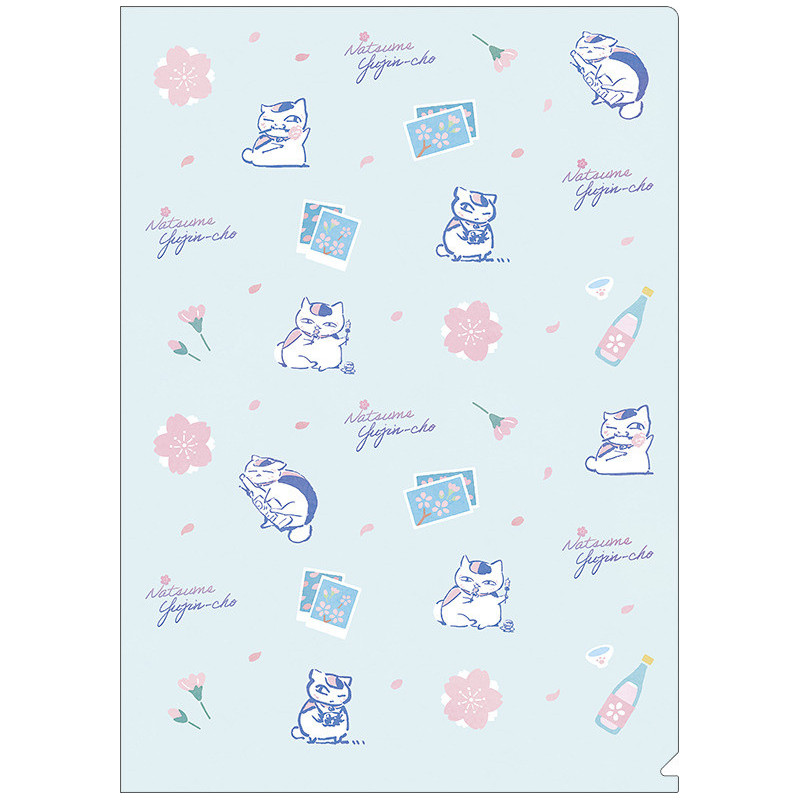 Natsume Yuujin Cho - Chemise clear file A4 Nyanko Sensei Cherry Blossom