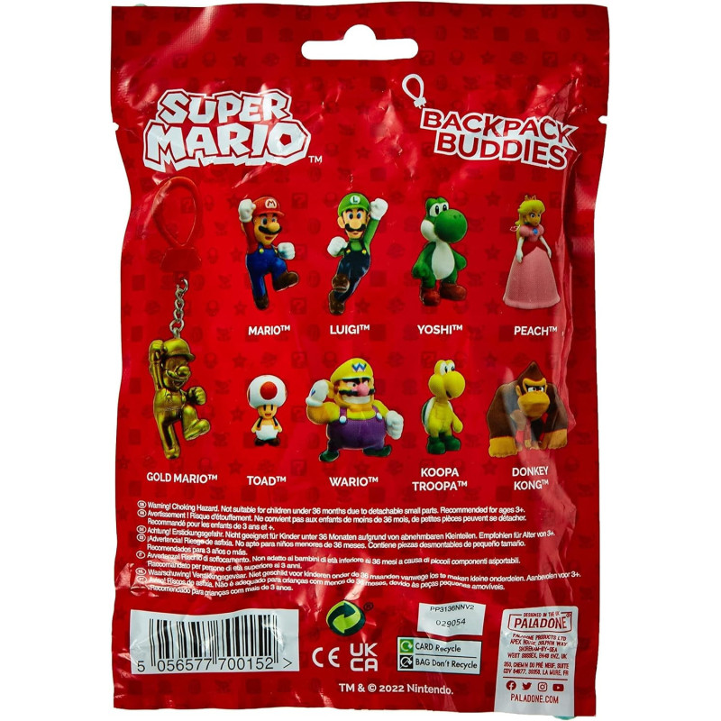 Super Mario - Porte-clé sac à dos Bag Clip 1 EXEMPLAIRE ALEATOIRE