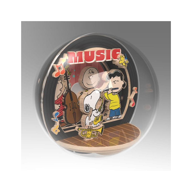 Peanuts (Snoopy) - Mini maquette Wooden Theater Globe Night of Music