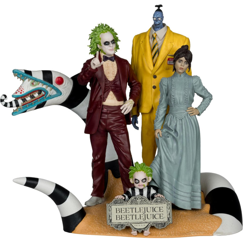 Beetlejuice 2 - Movie Maniacs - Figurine diorama Beetlejuice, Astrid, Bob, Baby Beetlejuice & Sandworm