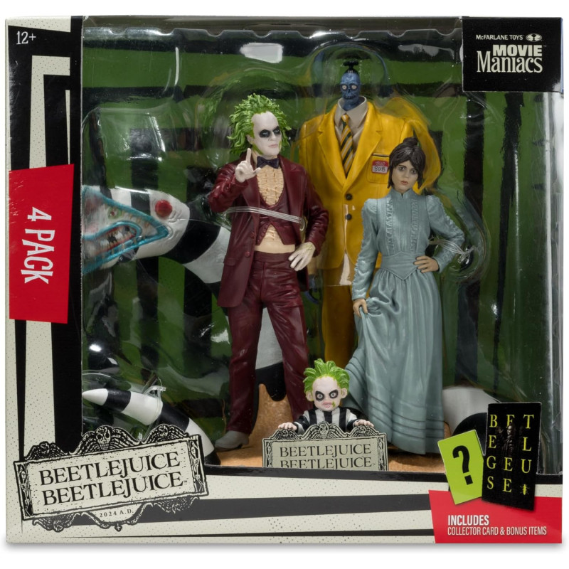 Beetlejuice 2 - Movie Maniacs - Figurine diorama Beetlejuice, Astrid, Bob, Baby Beetlejuice & Sandworm