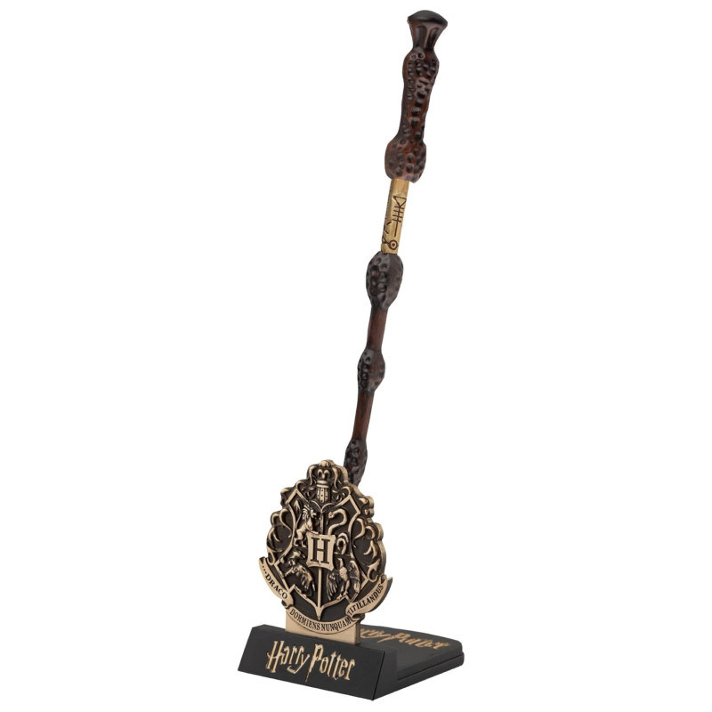 Harry Potter - Stylo baguette + socle & marque-page lenticulaire Dumbledore